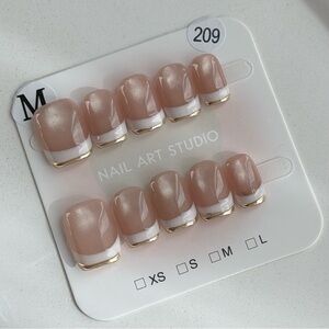 Handmade Press-On Nails Size M | Reusable | Full Set w/ Prep Kit | Brand New 383